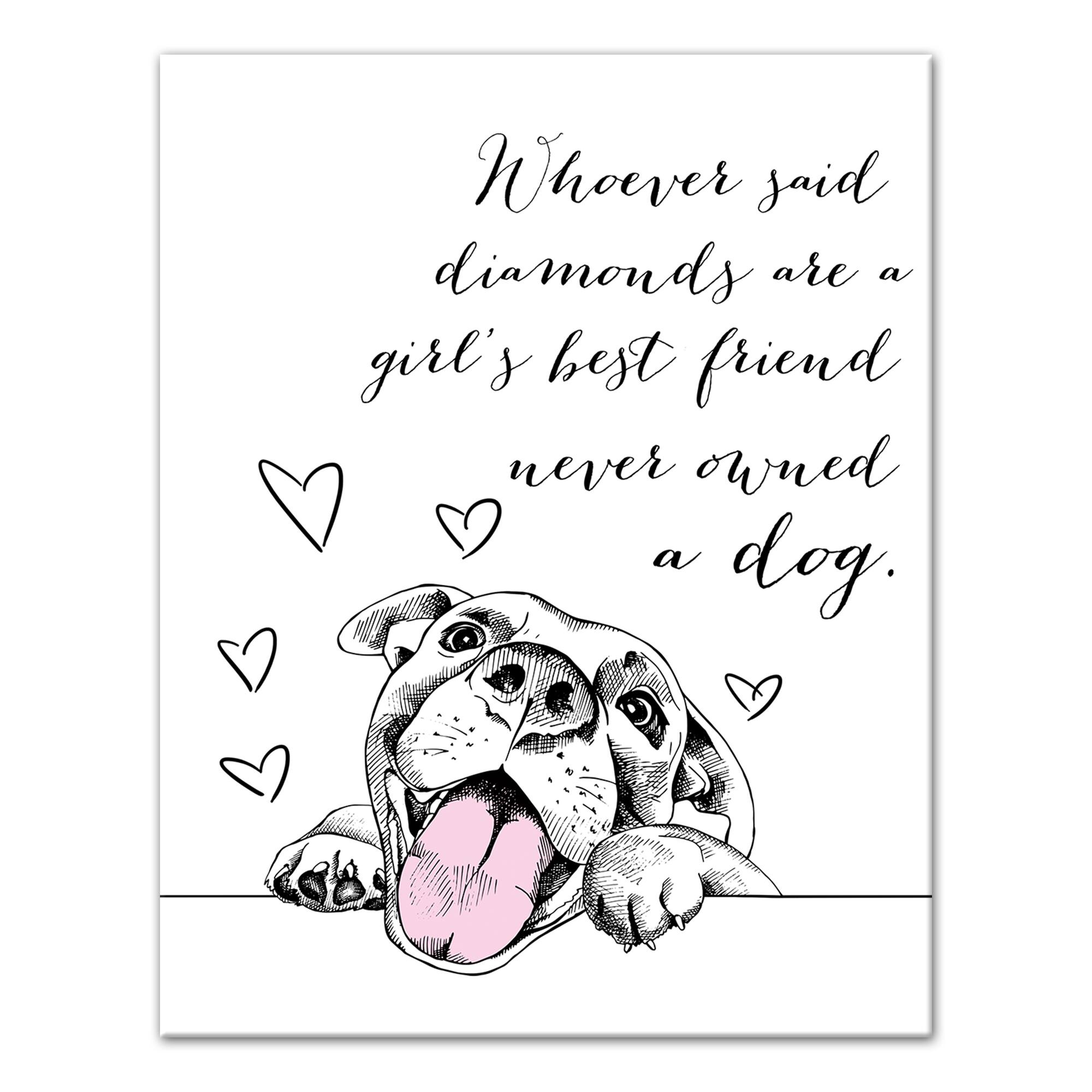 Dog's Are A Girl's Best Friend Canvas Wall Art